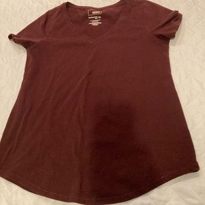 Sonoma The Everyday Tee Burgundy V-Neck